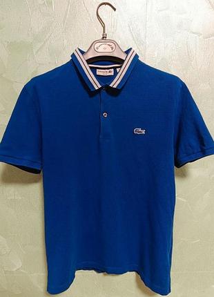 Оригинальное поло lacoste slim fit (stretch) - идеальное состояние | размер м