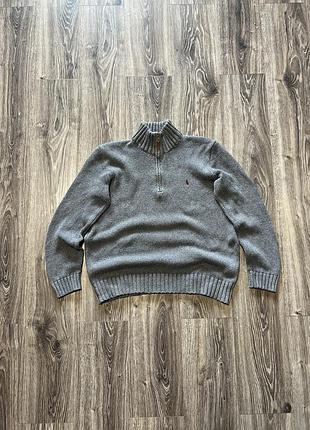 Вʼязаний светр світер polo ralph lauren 1/3 zip vintage