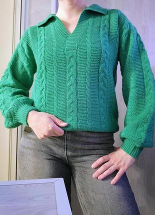 Свитер зеленый женский crew clothing company