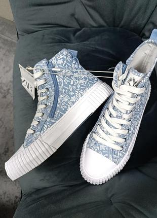 Кеды голубые zara 3
