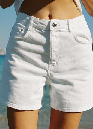 Белые шорты mom comfort zara