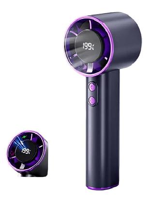Портативный ручной вентилятор mini small fan 1800 mah с led дисплеем и 199 скоростями type-c space gray
