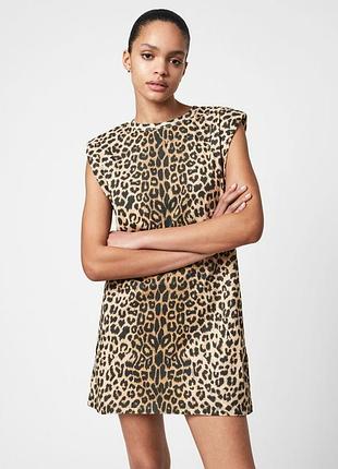 Оригінальна сукня футболка в анімалістичний принт allsaints coni tank dress