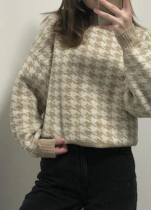 Светрик в гусячий принт з h&m