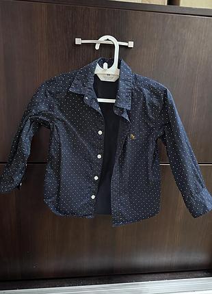 Сорочка h&m для хлопчика 92 см 1,5–2 роки в горошок