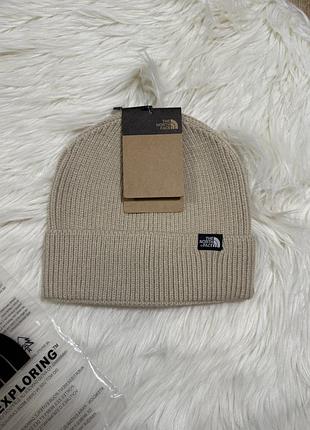 Шапка тнф | зимова шапка tnf | зимняя шапка the north face бежевый