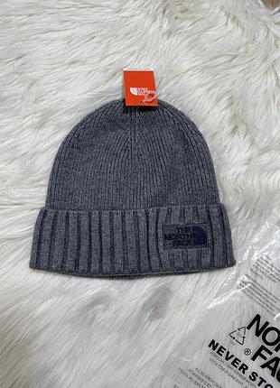 Шапка тнф | зимова шапка tnf | зимняя шапка the north face серый