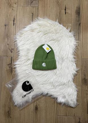 Шапка carhartt | зимова шапка кархартт зеленый