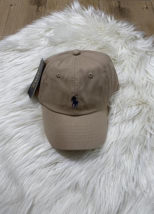 Картуз polo | кепка polo ralph lauren - стильная классическая бейсболка ральф поло в премиальном streetwear дизайне бежевый