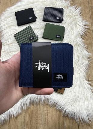 Гаманець stüssy | компактний нейлоновий гаманець стуссі 11×9 см у стильному streetwear дизайні синій