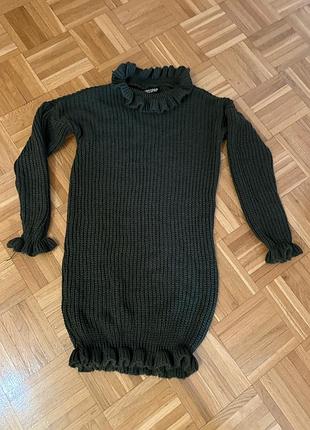 Вʼязана сукня кольору хакі misspap