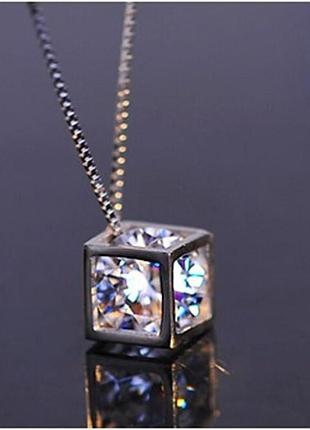 Колье "cube", цепочка + подвеска 5