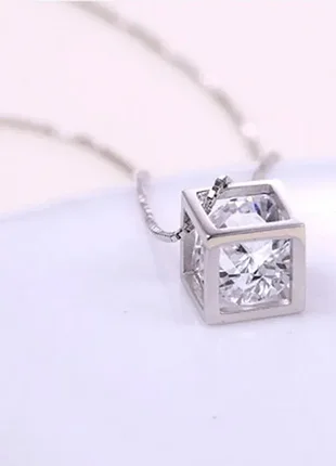 Колье "cube", цепочка + подвеска 4
