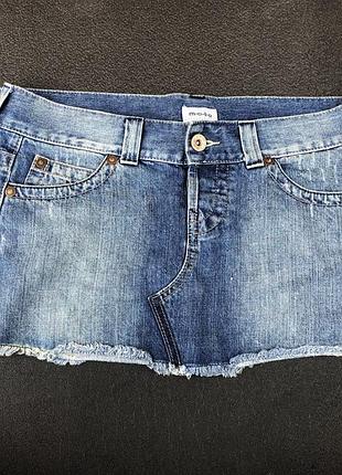 💎 вінтажна джинсова мініспідниця topshop moto в стилі y2k / 90s