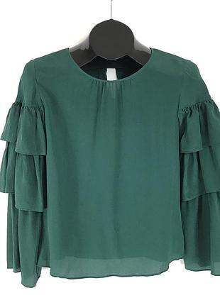 Елегантна шовкова блуза madewell з воланами, розмір m