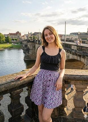 Сукня сіра зі строкатою спідницею "la vita bella"
