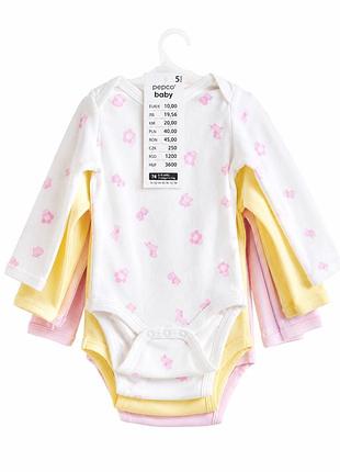 5-500 набір дитячих бодіків із довгим рукавом від pepco baby 👶