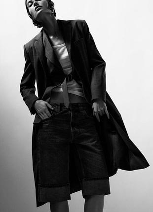 Длинный шерстяной жакет плащ пальто сюртук zara