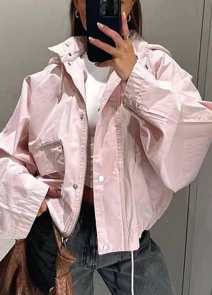Вітровка zara рожева куртка