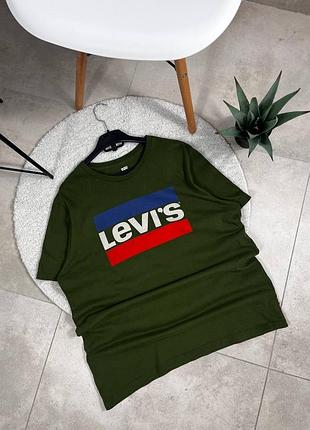 Футболка від levi’s зелена чоловіча розмір l