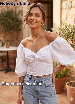 Сніжно-біла блуза від nobody's child