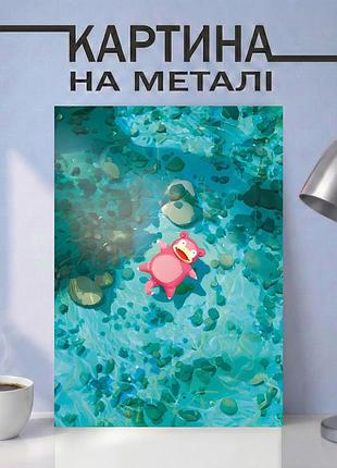 Аниме картина на металле 30х40 (а3) покемон (pokemon) — с покемоном слоупок, уникальный подарок