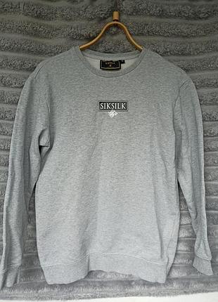Мужской серый свитшот siksilk размер м