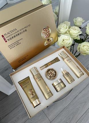 Люксовий набір 7 в 1 для догляду за обличчям плацента etae placenta smooth luxury.