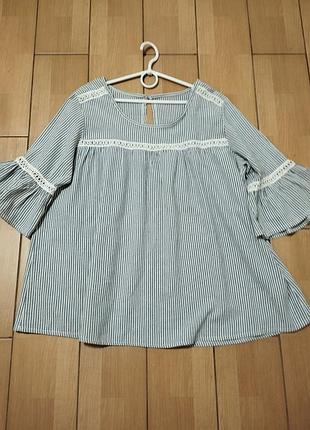 Блуза one size, женская, молодежная, размер -3xl, хлопок, фабрика имталия