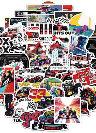 Набор виниловых наклеек formula 1, стикеры формула 1, 50 шт