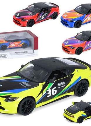 Машина kt5443wf металл, инерция, 1:36, отч. дверь, 12см желто-черный тм kinsmart
