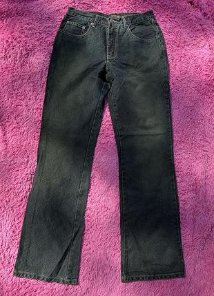 Жіночі вінтажні зелені джинси м  в стилі 2000-х vintage y2k dark wash jeans / wide leg / bootcut / щільний денім / low rise vibe.