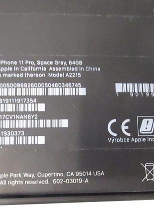 Apple iphone 11 pro 64gb space gray a2215 6