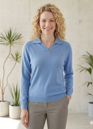 Брендовый пуловер поло country collection из 100% шерсти мериноса (merino wool)