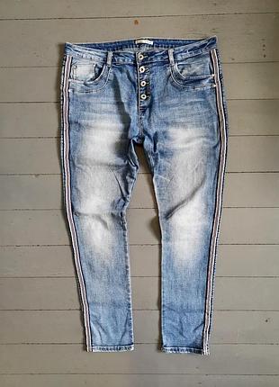 Джинсы plase du jour зауженные дизайнерские с лампасами h&amp;m diesel g-star rawslim fit