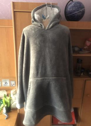 Меховушка, плюшева туника, кофта, худи, 2-3xl. слип, пижама
