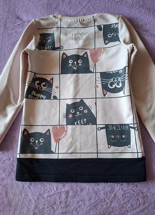 Кофта с котиками 104 см 6