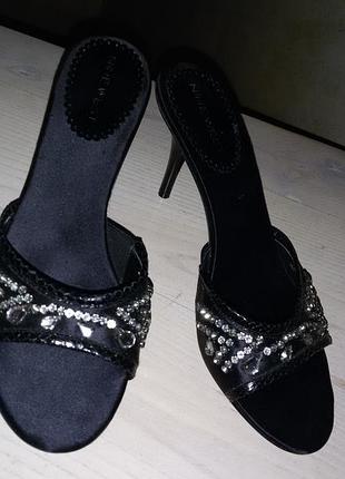 Nine west (usa)- стильные черные мюли р 38 (24,5 см)