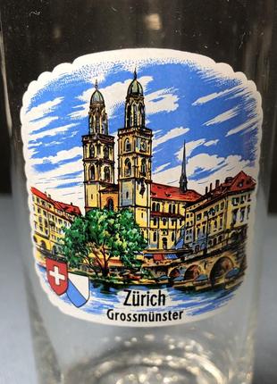 Стакан цюріх zürich прозорий скло швейцарія switzerland swiss