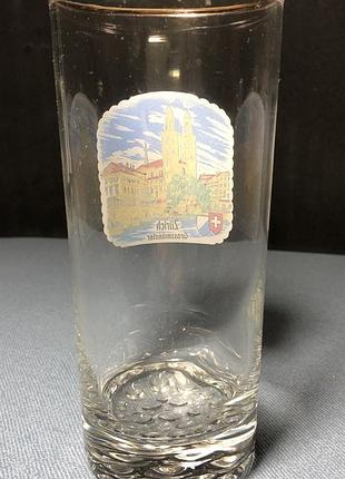 Стакан цюріх zürich прозорий скло швейцарія switzerland swiss