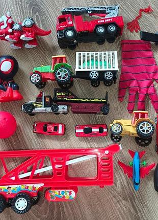 Игрушки для мальчика красного цвета 4-7роков набор лот