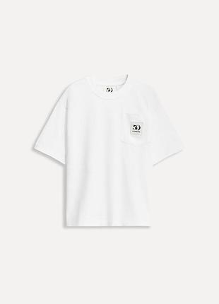 Белая футболка zara мальчику с карманом р. 152, 11-12