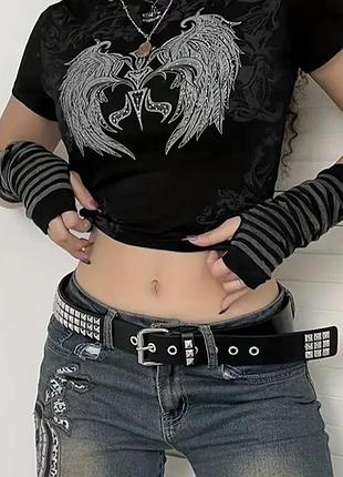 🖤 стильний ремінь із заклепками (пірамідами) з нюансом ‼️gothic / rock / grunge