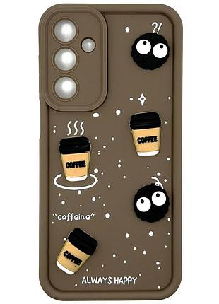 Силиконовый чехол для samsung a26 5g (a266) коричневый 3d coffee-n-sweets (бампер)