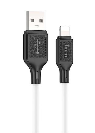 Кабель hoco x90 lightning cool silicone charging data cable 1m 2.4a white