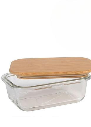 Масленка для масла stenson, 15×10.5×5 см, с бамбуковой крышкой (r32787-s)