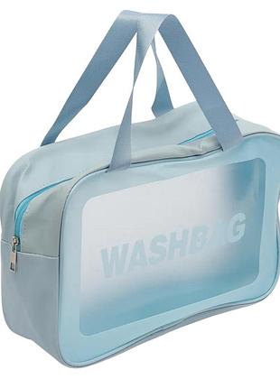 Косметичка washbag r91535-l, дорожная, голубая, 31x21x15 см, с молнией и одним отделением