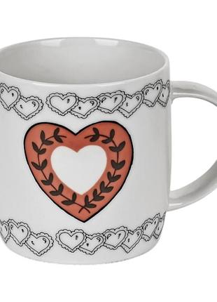 Чашка stenson love 350 мл, фарфор, цветной принт, 8.5×9 см