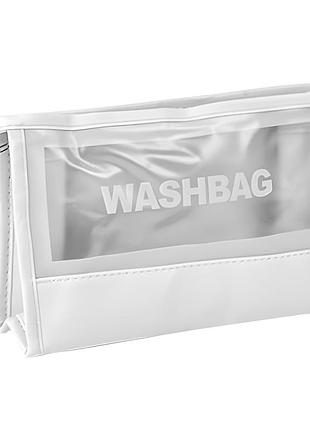 Косметичка washbag r32842-m, дорожная, пвх, 26×16.5×9 см, белая