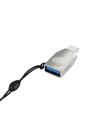 Переходник hoco ua9 usb type-с otg серый